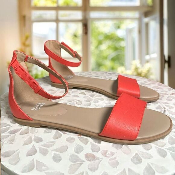 Eileen Fisher $139 Z4062* Razz Ankle Strap Sandal Watermelon Women's - Picture 3 of 16